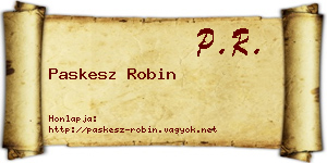 Paskesz Robin névjegykártya